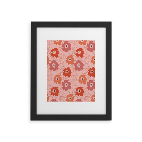 Morgan Kendall pink flower power Framed Art Print