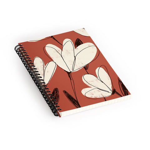Morgan Kendall sketched flower field Spiral Notebook