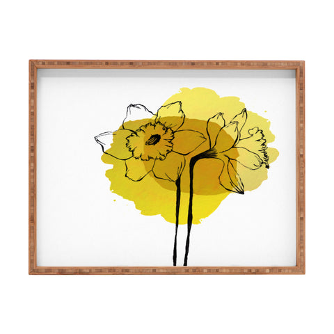 Morgan Kendall yellow daffodils Rectangular Tray