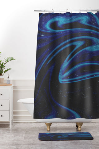 mrkttnr Error Marbling Pattern Shower Curtain And Mat