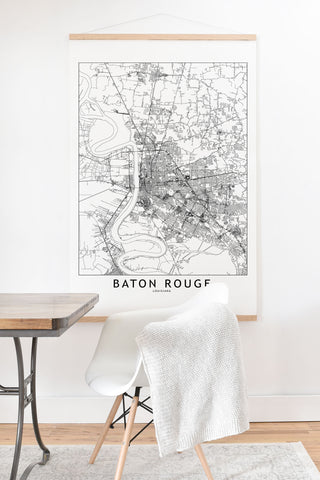 multipliCITY Baton Rouge White Map Art Print And Hanger