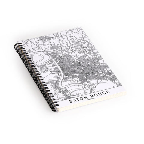 multipliCITY Baton Rouge White Map Spiral Notebook