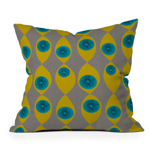 Mummysam Blue And Yellow Flower Throw Pillow