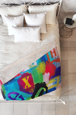 Natalie Baca Alphabet City 2 Fleece Throw Blanket