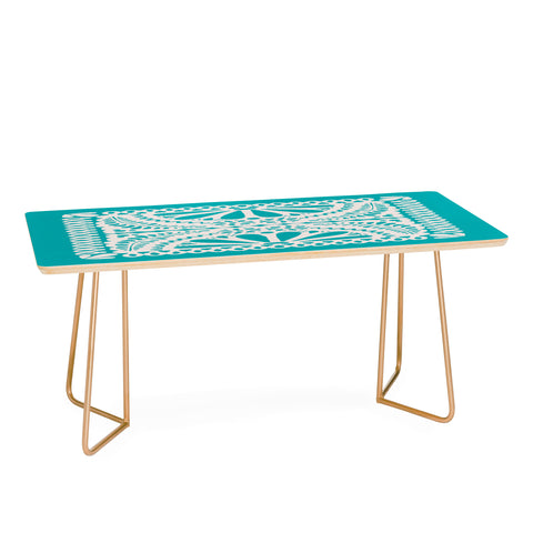 Natalie Baca Fiesta De Flores in Turquoise Coffee Table