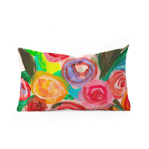 Natalie Baca Meadow Blooms Oblong Throw Pillow