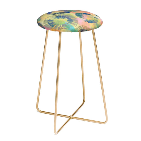 Natalie Baca Painterly Tie Dye Circles Counter Stool