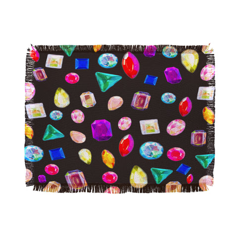 Natalie Baca Rhinestone Reverie In Black Throw Blanket