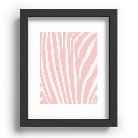 Natalie Baca Zebra Stripes Rose Quartz Recessed Framing Rectangle