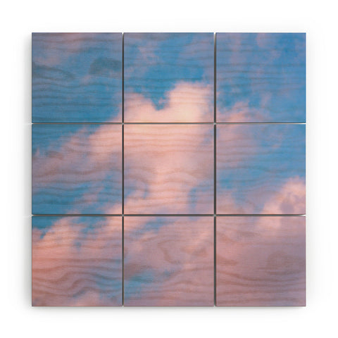 Nature Magick Cotton Candy Clouds Pink Wood Wall Mural