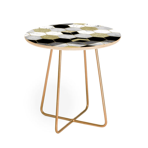 Nature Magick Gold Geometric Marble Round Side Table