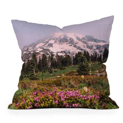 Nature Magick Mount Rainier National Park Throw Pillow