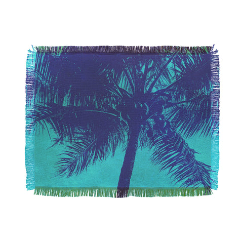 Nature Magick Palm Trees Summer Turquoise Throw Blanket