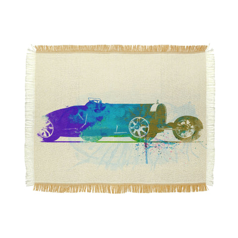 Naxart Bugatti Type 35 R Watercolor Throw Blanket