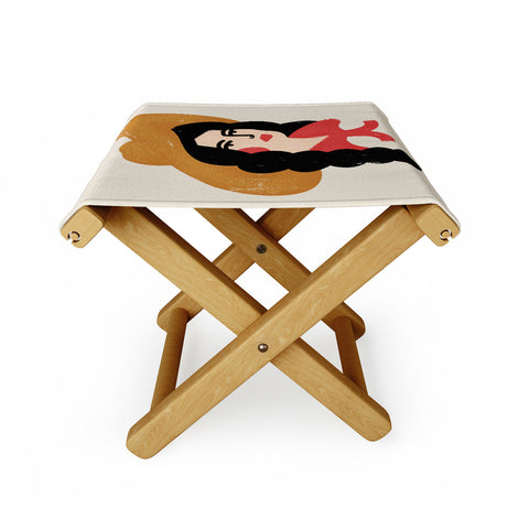 Nick Quintero Abstract Cowgirl Folding Stool