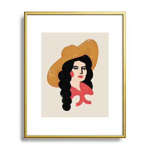 Nick Quintero Abstract Cowgirl Metal Framed Art Print