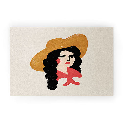 Nick Quintero Abstract Cowgirl Welcome Mat