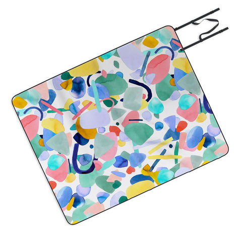 Ninola Design Abstract geometry dream Multicolored Picnic Blanket