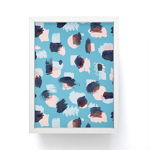 Ninola Design Abstract stains blue Framed Mini Art Print