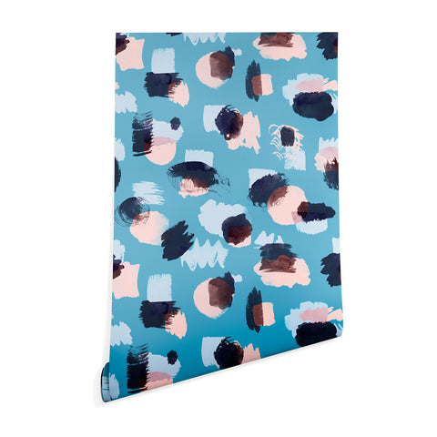 Ninola Design Abstract stains blue Wallpaper
