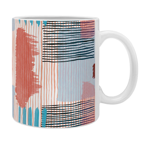 Ninola Design Abstract striped geo red Coffee Mug