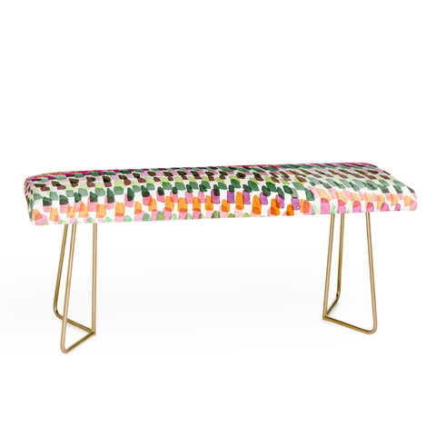 Ninola Design Artsy Strokes Stripes Pink Bench