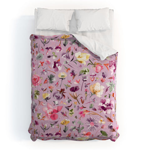 Ninola Design Blooming flowers lilac Comforter