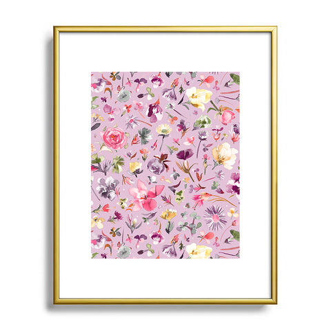 Ninola Design Blooming flowers lilac Metal Framed Art Print