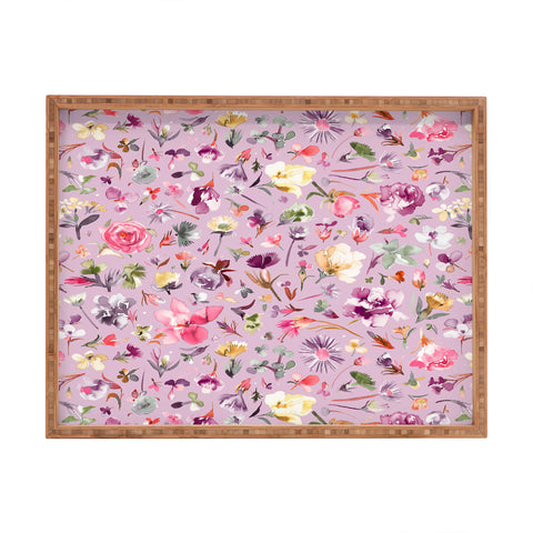 Ninola Design Blooming flowers lilac Rectangular Tray