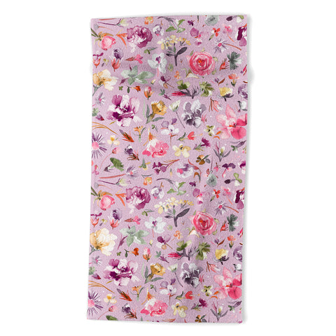 Ninola Design Blooming flowers lilac Beach Towel