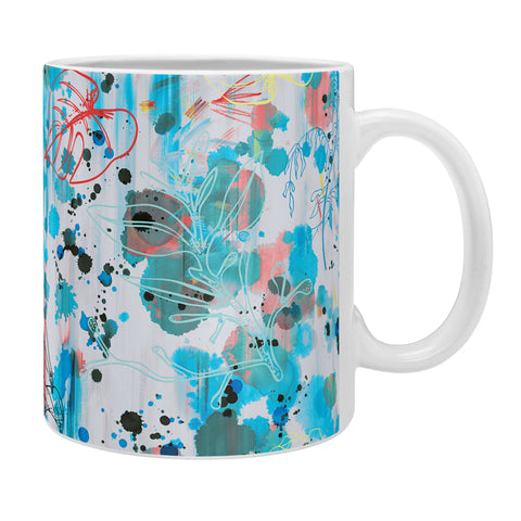 Ninola Design Blue Graffiti Flowers Coffee Mug