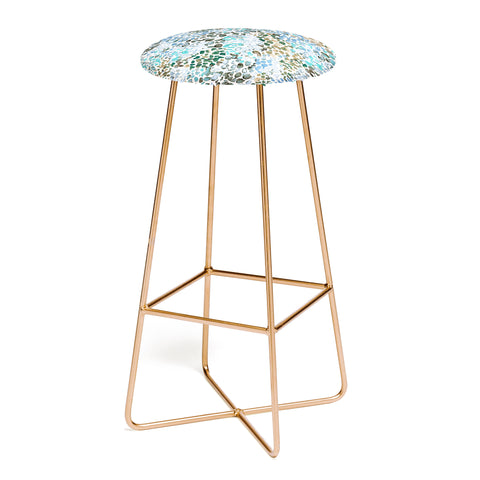 Ninola Design Blue Speckled Painting Watercolor Stains Bar Stool