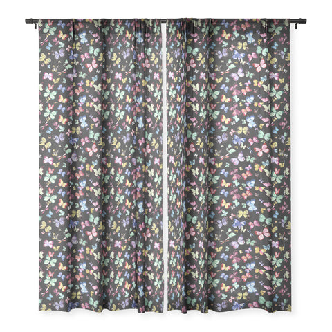 Ninola Design Butterflies Wings Eclectic colors Sheer Window Curtain