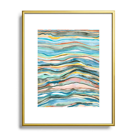 Ninola Design Canyon mountains landscape Aqua Metal Framed Art Print