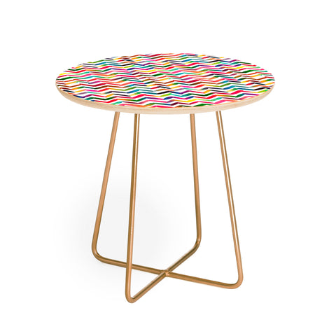 Ninola Design Chevron Colorful Stripes Round Side Table