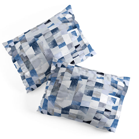 Ninola Design Collage texture Blue Pillow Shams