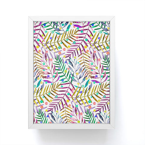 Ninola Design Color Tropical Palms Branches Framed Mini Art Print