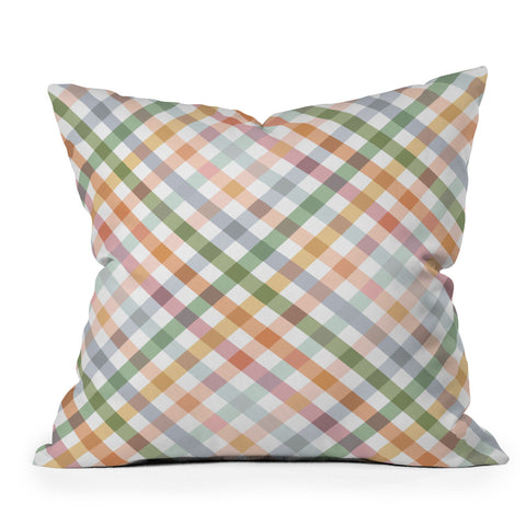 Ninola Design Countryside Gingham Picnic Diagonal Throw Pillow
