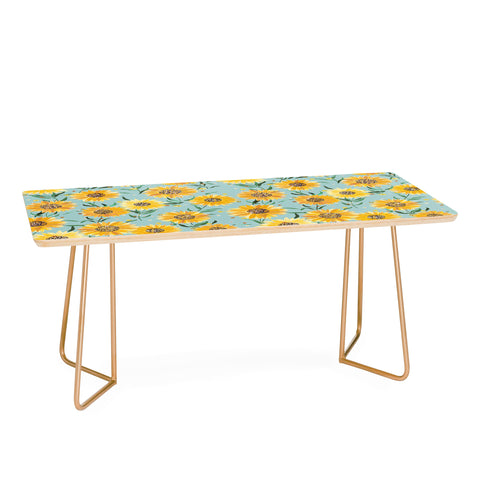 Ninola Design Countryside sunflowers summer Blue Coffee Table