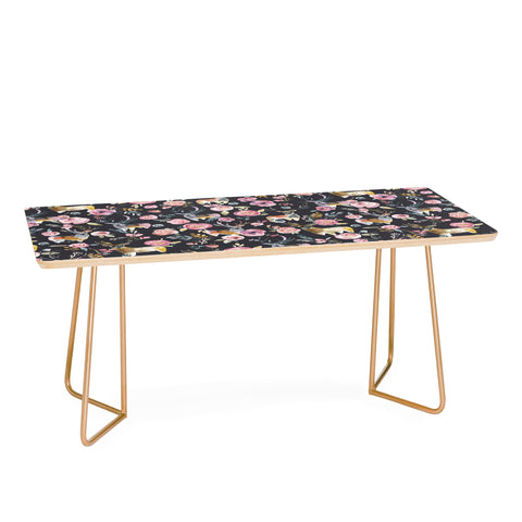 Ninola Design Deers and flowers Anthracite Coffee Table