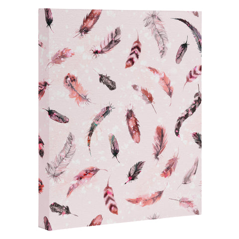 Ninola Design Delicate light soft feathers pink Art Canvas