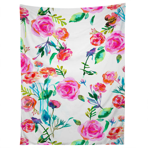 Ninola Design Feminine Roses Bouquet Pink Tapestry