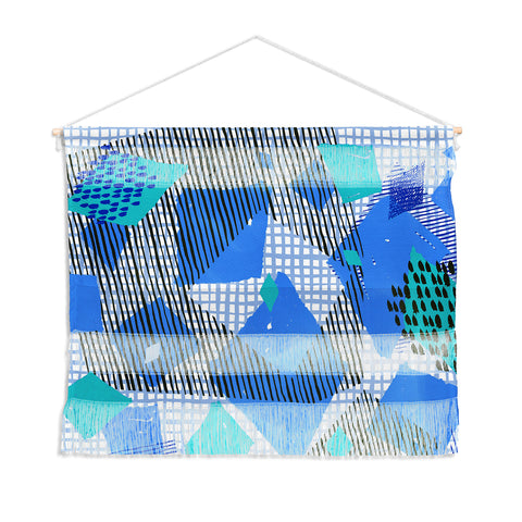 Ninola Design Geometric patches blue Wall Hanging Landscape