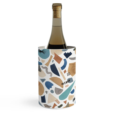 Ninola Design Geometric shapes Mineral blue Wine Chiller