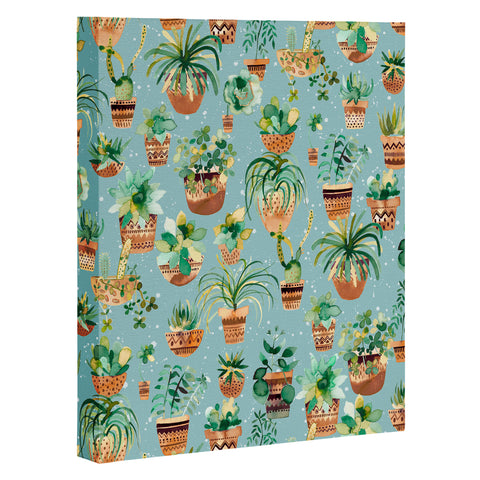 Ninola Design Home plants love Blue Art Canvas