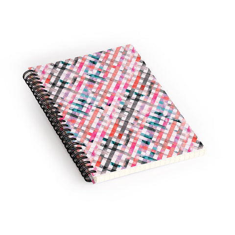 Ninola Design Love Gingham Squares Watercolor Spiral Notebook