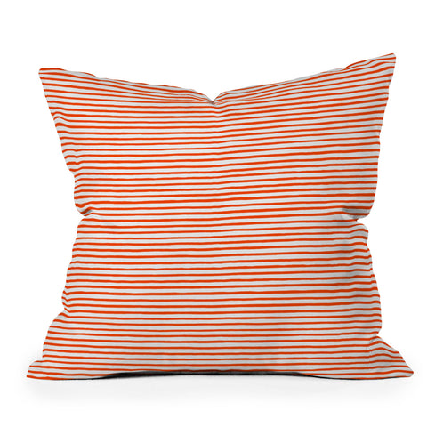 Ninola Design Marker Stripes Red Throw Pillow