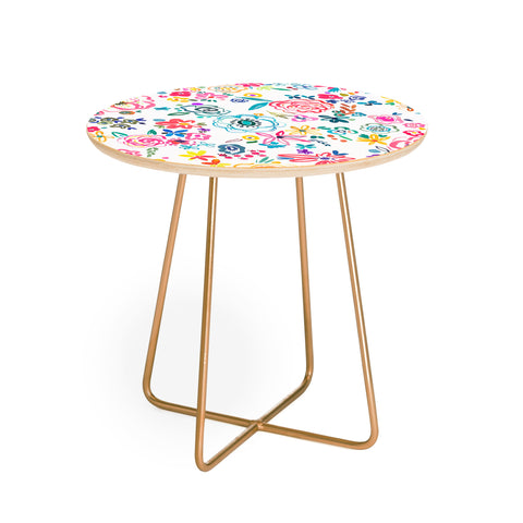 Ninola Design Matisse scribble flowers Multicolored Round Side Table