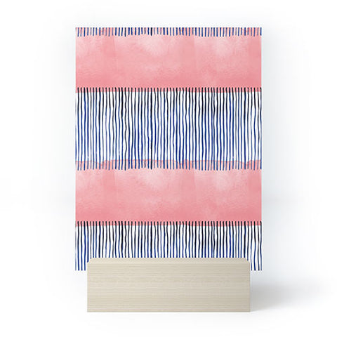 Ninola Design Minimal stripes pink Mini Art Print