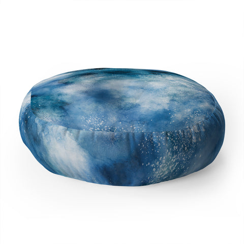 Ninola Design Ocean water blues Floor Pillow Round